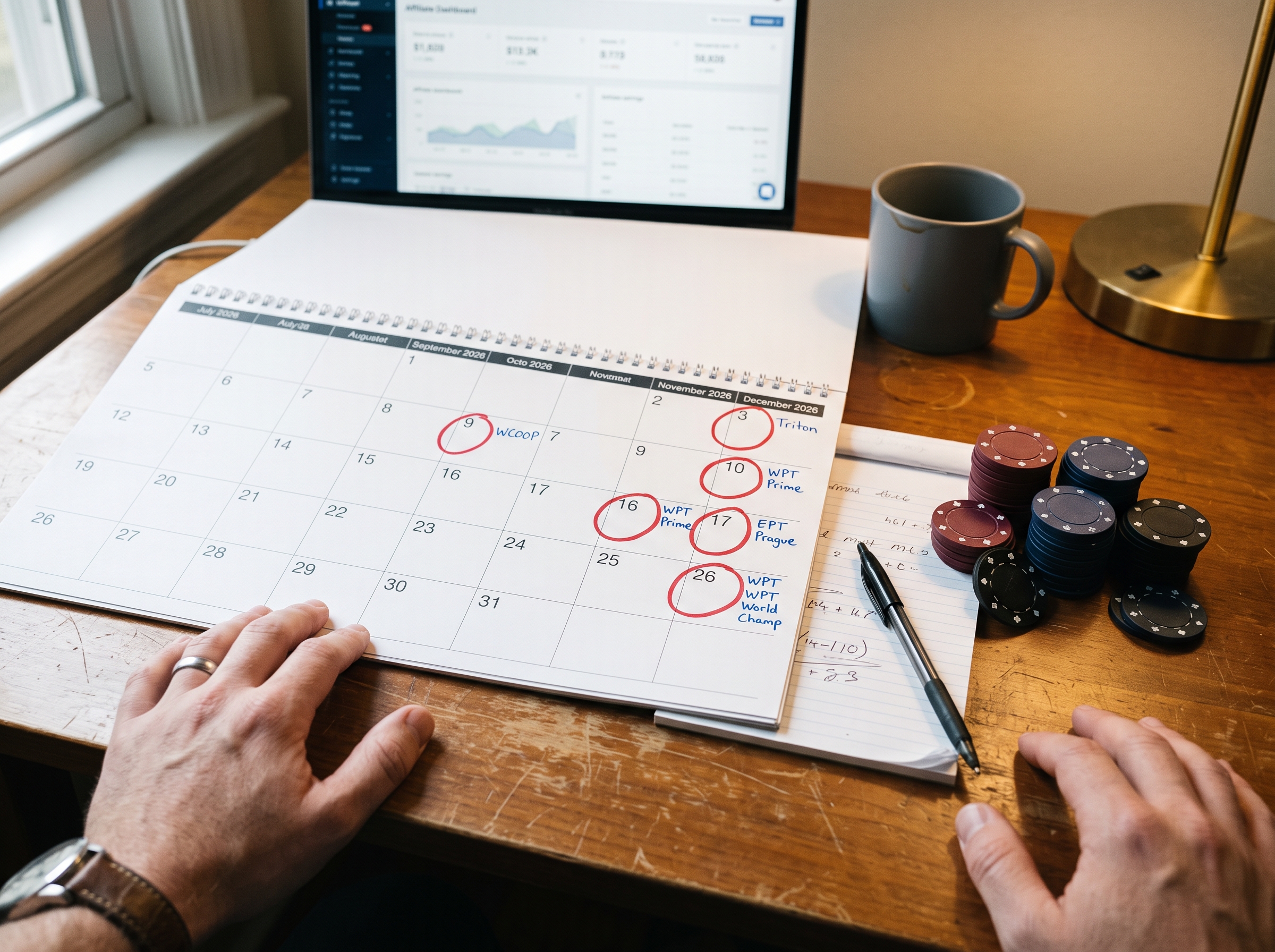 Poker Tournament Affiliate Calendar 2026: 8 Events for H2 Campaigns